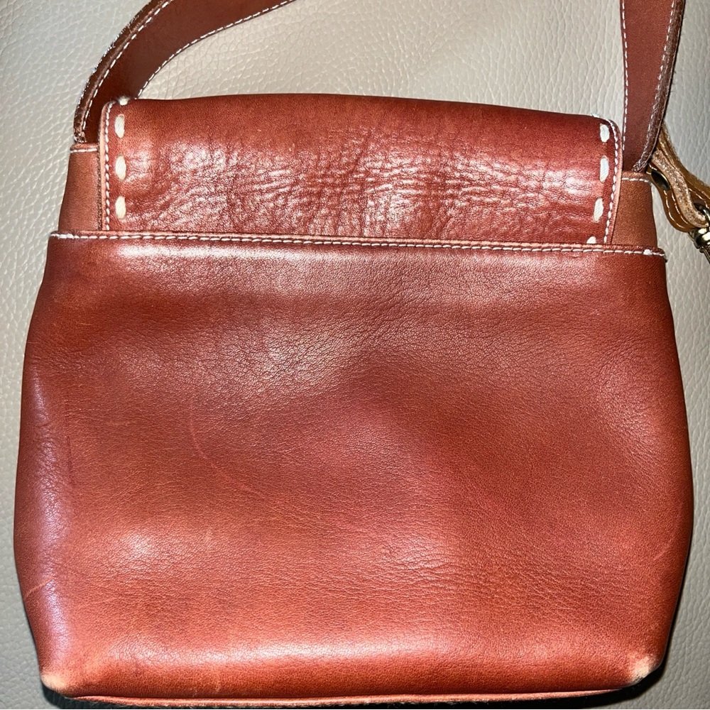 2 Leather Purses/ JG Hook & Unbranded Crossbody caramel/ brown flap over Vintage - Picture 6 of 16